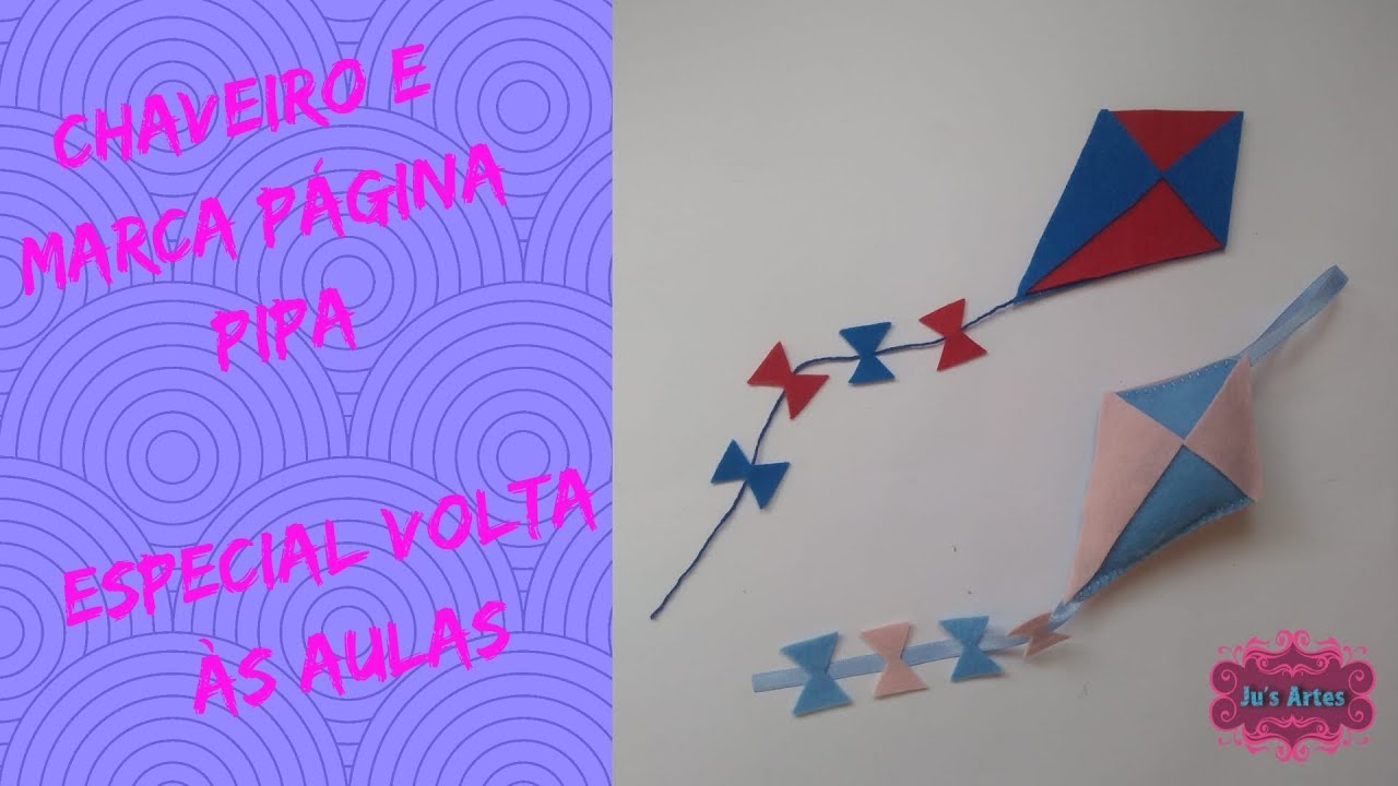 Chaveiro e Marca Página Pipa de Feltro - Especial Volta às Aulas