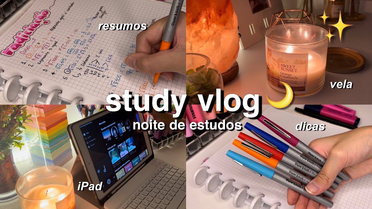 STUDY VLOG estudando para provas | Noite de Estudos (narrado)