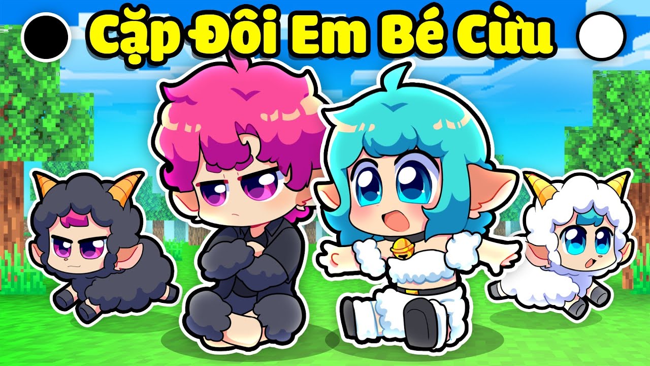 YUMMIE EM BÉ CỪU TRẮNG THÍCH HIHA EM BÉ CỪU ĐEN TRONG MINECRAFT*CẶP ĐÔI EM BÉ CỪU TẬP 1/2 😱😍