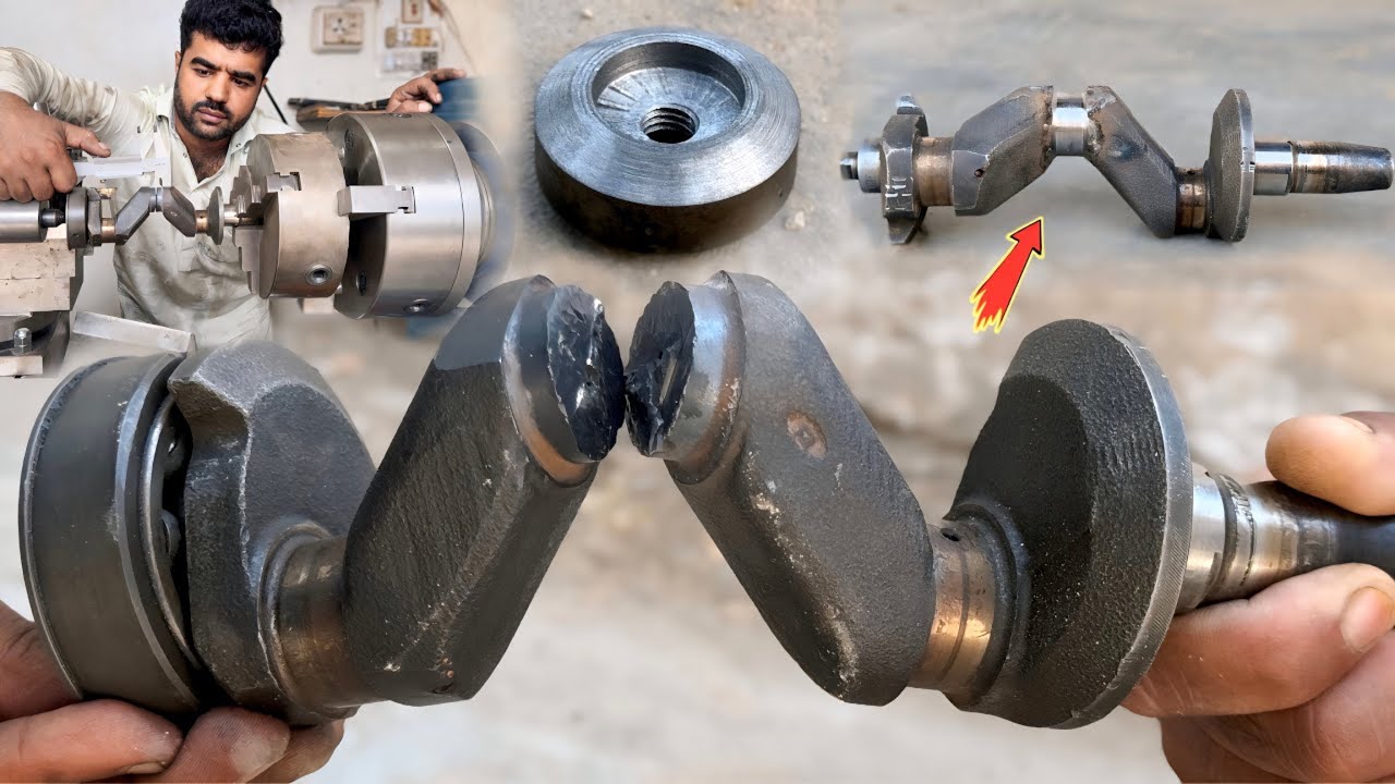 All Mechanic can't do it (But).Double Clynder Air Compressor Cranck Shaft Broken Very Badly....