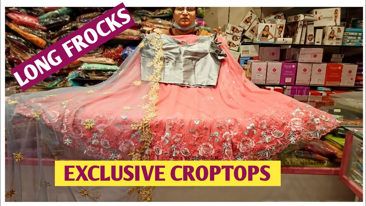 Exclusive Costomised designer long frocks crop tops floor length dresses
