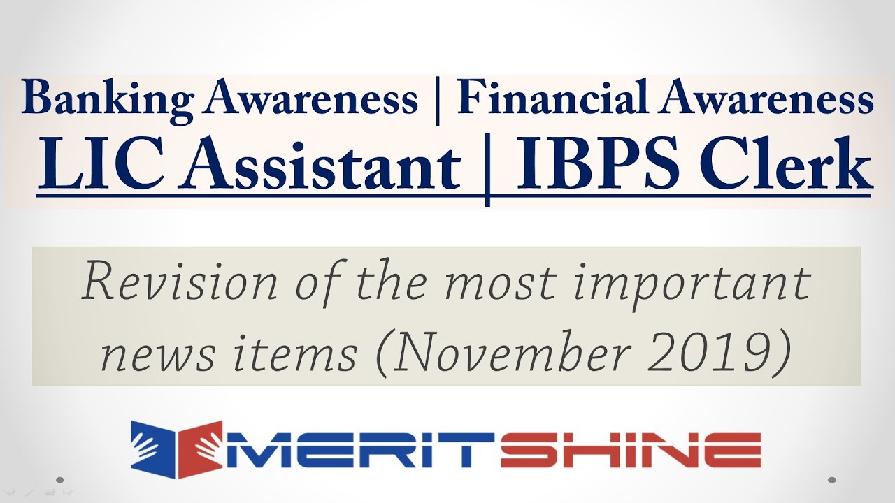 Banking Awareness | Financial Awareness | November 2019