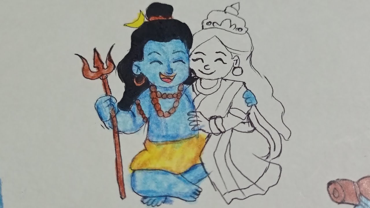 Easy drawing for shiv ji making #easyart#shivparvati#tutorial #artistjiya28#tutorialart#sketch#art 