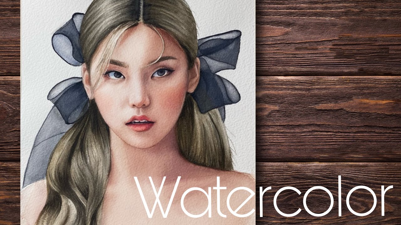 Watercolor portrait painting - hair painting process - step by step for beginners