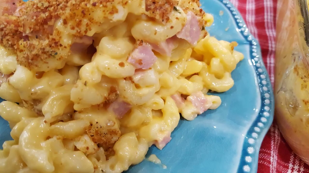 Макароны с сыром и ветчиной