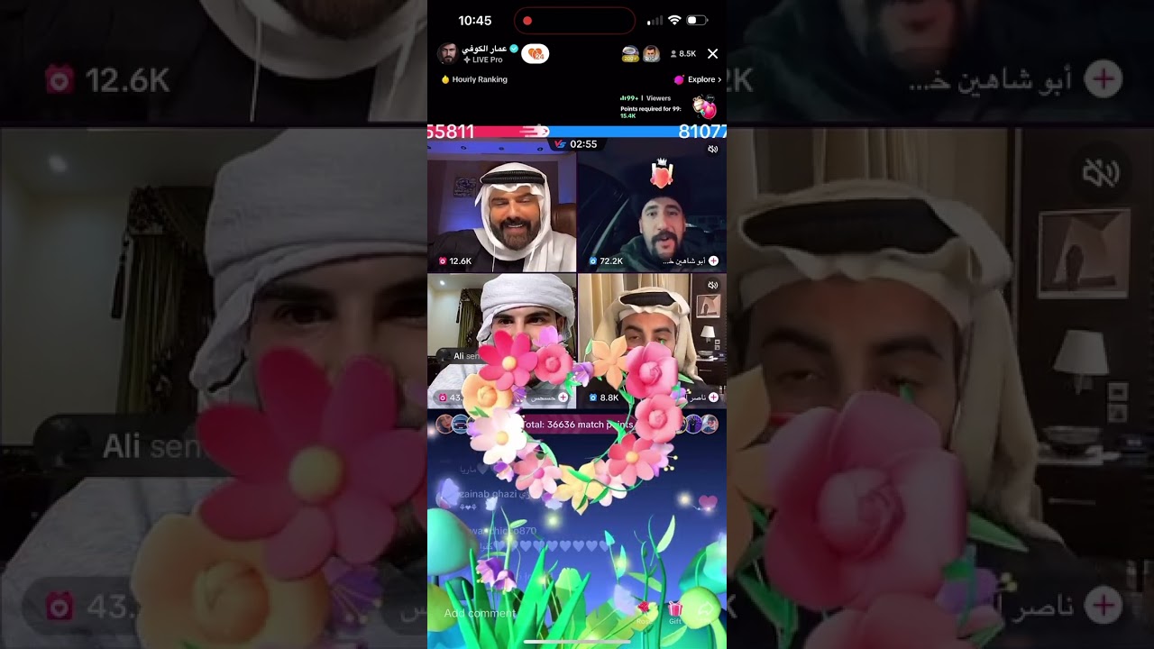 عمار الكوفي قيست رباعي مع حسحس , ناصر الوبير و ابو شاهين  #عمار_الكوفي