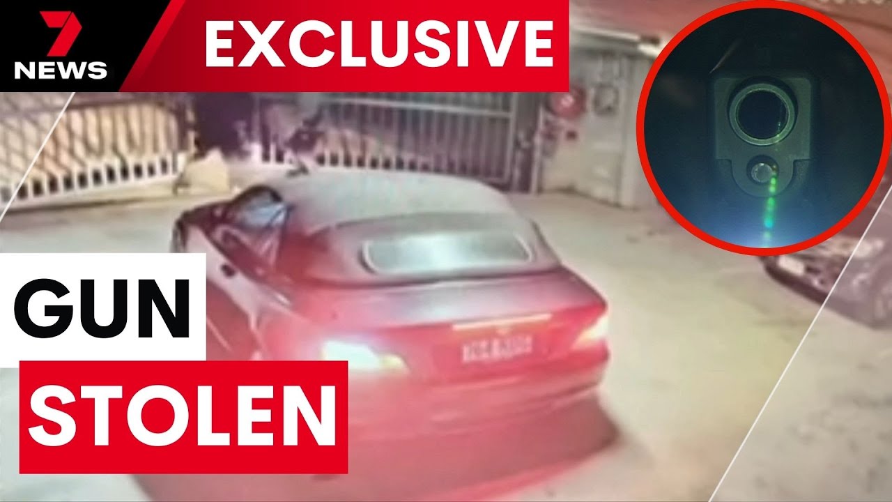 Manhunt underway for thieves who stole police handgun and ammunition | 7NEWS