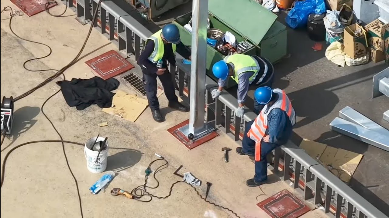 2026.03.18  淡江大橋 主橋塔 河中段 各區施工概況進度觀察 空拍 LIVE 直播