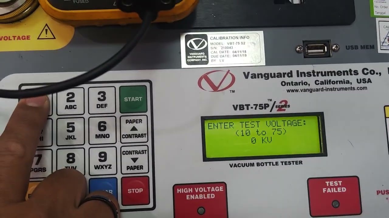 VANGUARD VBT VACUUM TEST