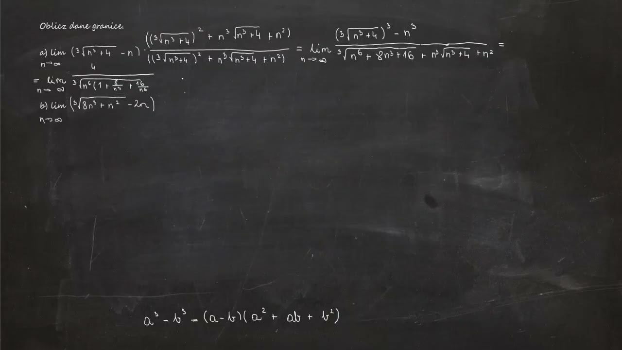 2.193. Oblicz dane granice. a) lim (³√n³+4 -n)