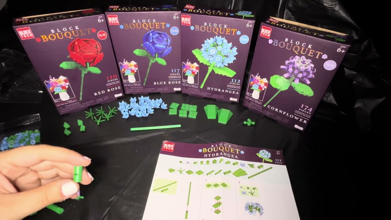 ASMR Block bouquet 💐 series part 1  HYDRANGEA block build
