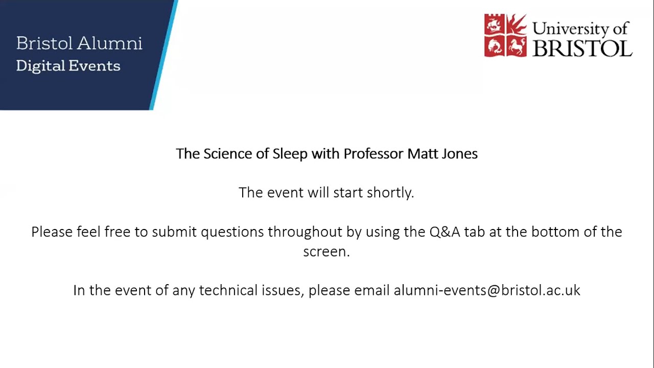 The Science of Sleep with Professor Matt Jones