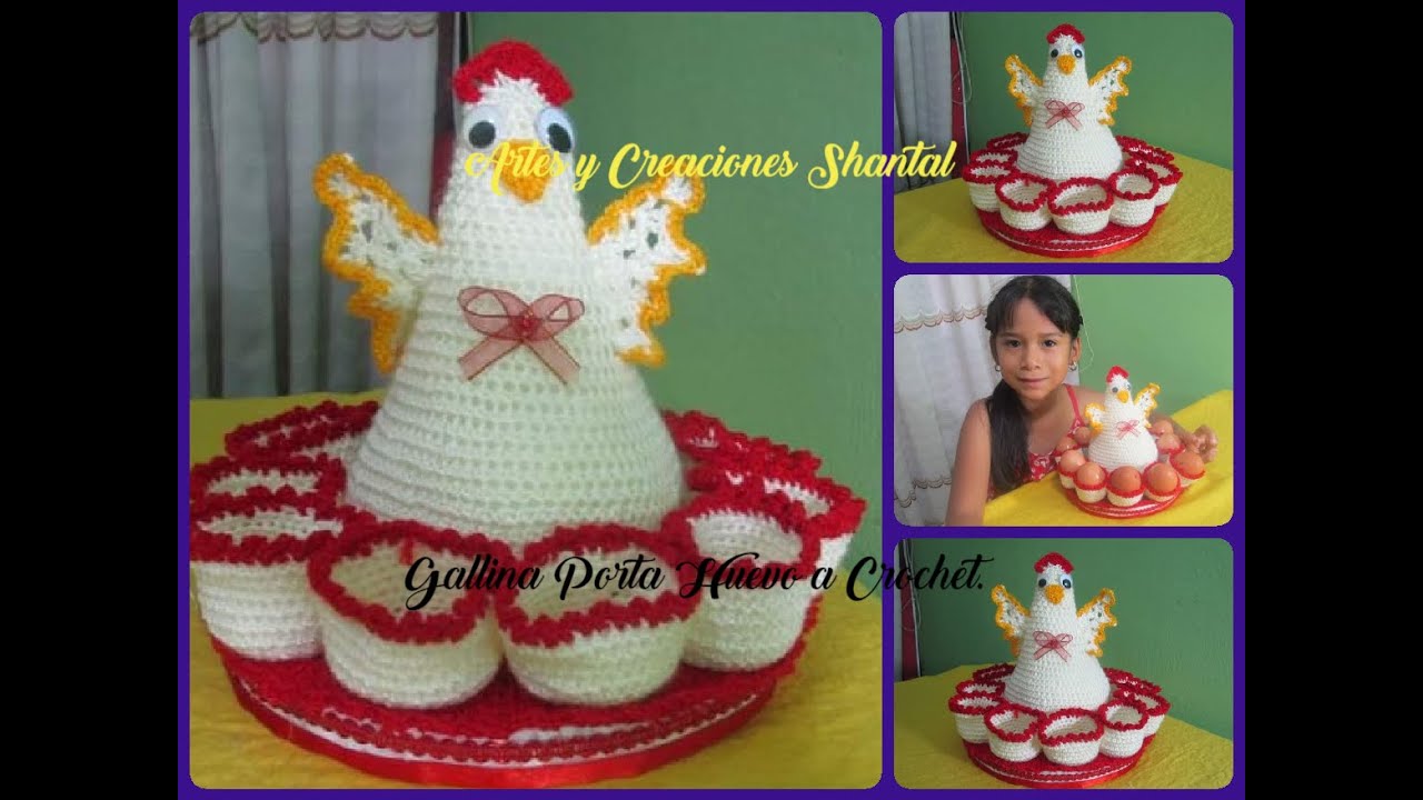 Porta Huevo De Gallina Tejido a Crochet.