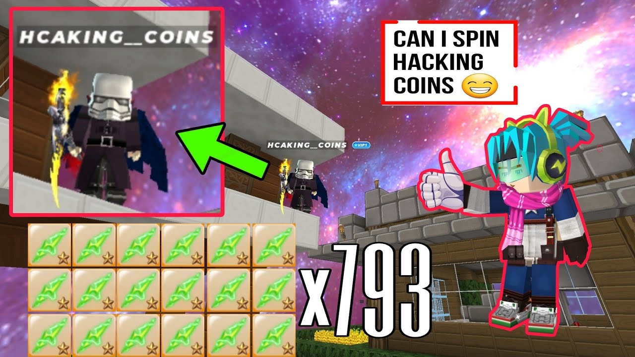HACKING COINS! is Back😶😱 with ×793 Green Zeus Lightning Rare in Skyblock BlockmanGo