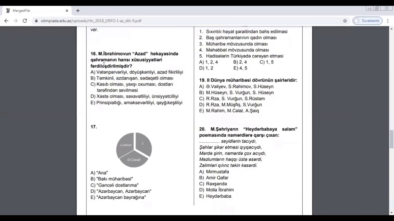 Ədəbiyyat (olimpiada) IX Sinif