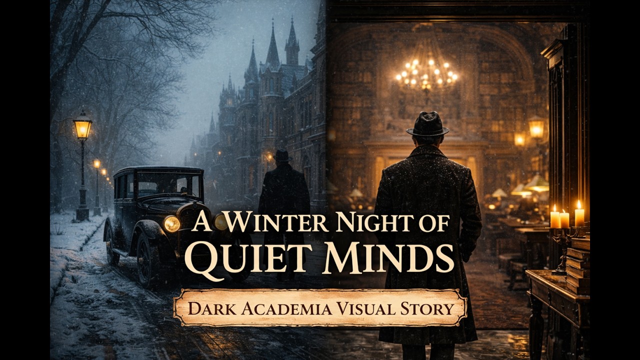 “A Winter Night of Quiet Minds | Dark Academia Visual Story”
