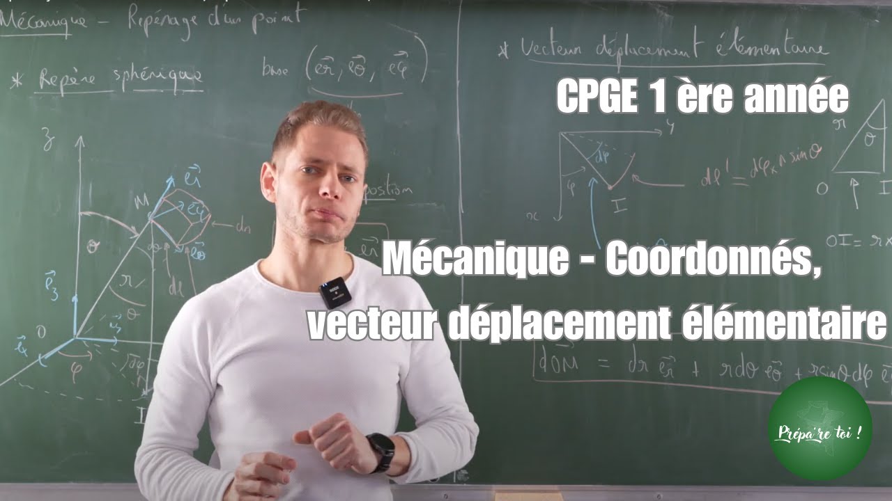 Mécanique - Systèmes de coordonnées, déplacement élémentaire, vecteur vitesses