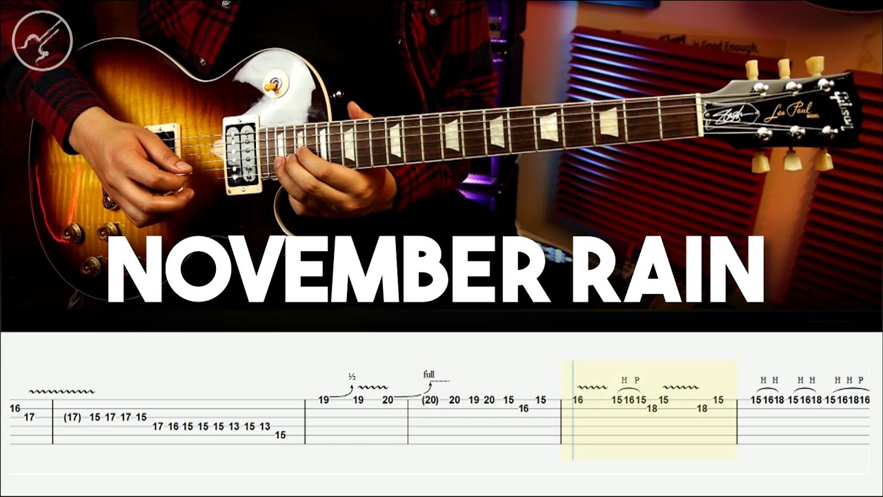 November Rain GUNS N ROSES - COMPLETE Guitar Tab | Cover Guitarra Christianvib