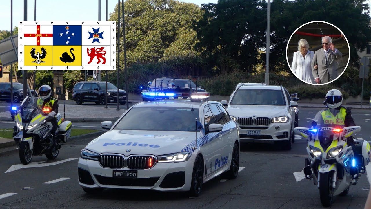 (ROYAL VISIT 2024) Australian Police Escort King Charles III, Camilla to Opera House | Sydney, NSW