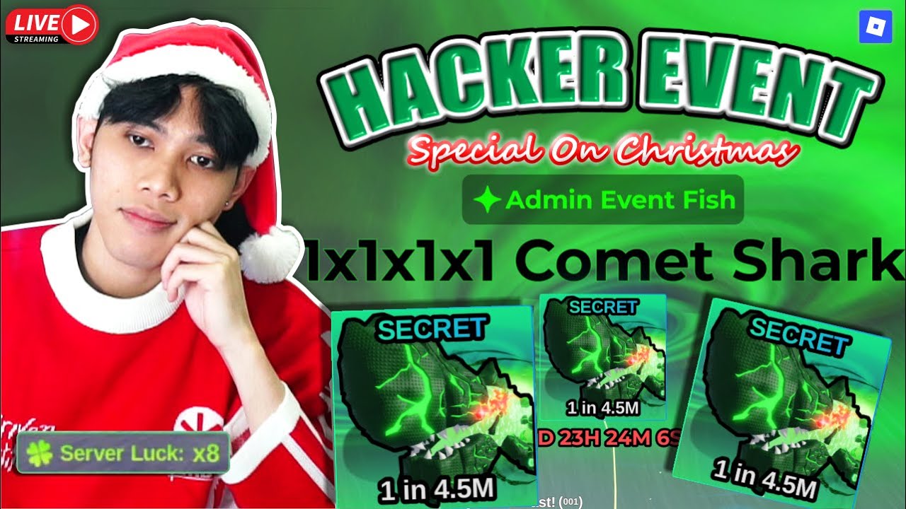 🔴Hunting Secret Comet Shark Admin Event 1x1x1x1 Limited 1/4,5M!! - Fishit Roblox