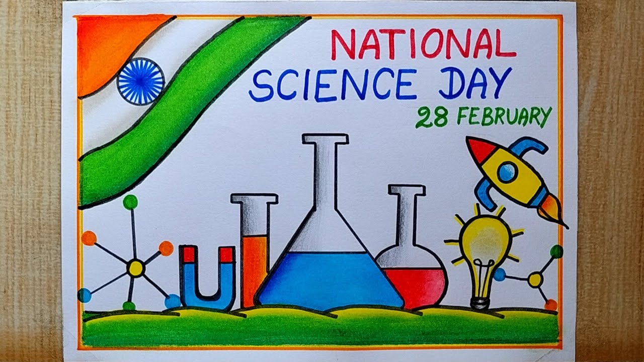 National Science Day Poster Drawing easy,28 Feb | How to draw National Science Day drawing