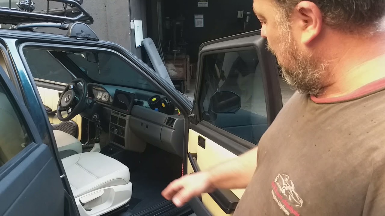 Fiat Uno Adventure !? Bancos do Jetta + Freio de mão elétrico + forros de porta + Console central