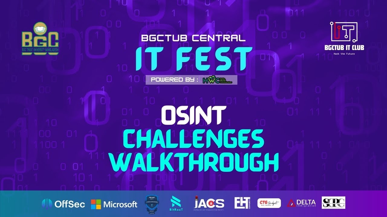 OSINT Challenges - BGCTUB Central IT Fest CTF  | Walkthrough By h4x0r3rr0r