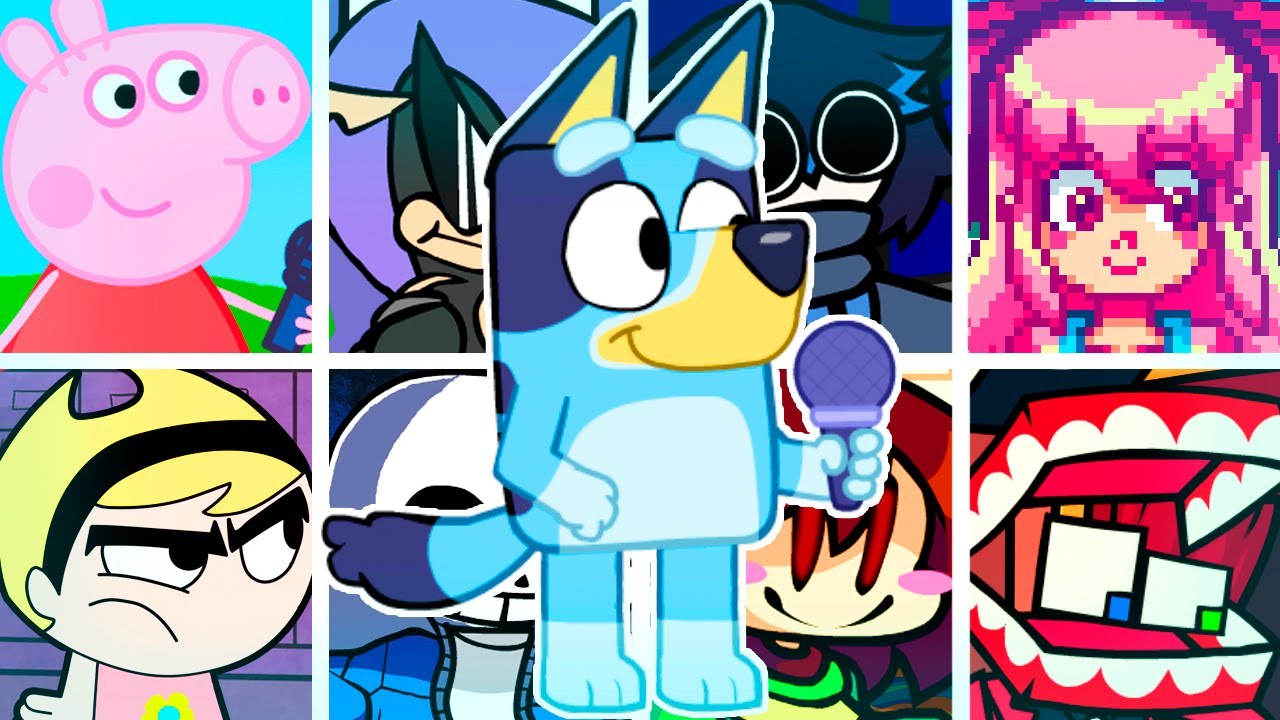 BLUEY CAN CAN but Every Turn a Different Character Sings🎙 (FNF Bluey Can Can but Everyone Sings It)