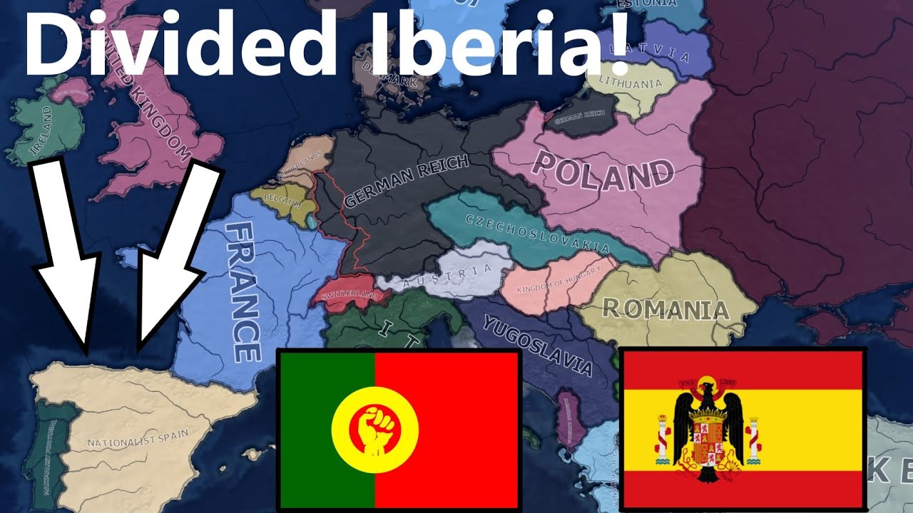 What if Spain and portugal became fascist and communist?! Hoi4 Timelapse