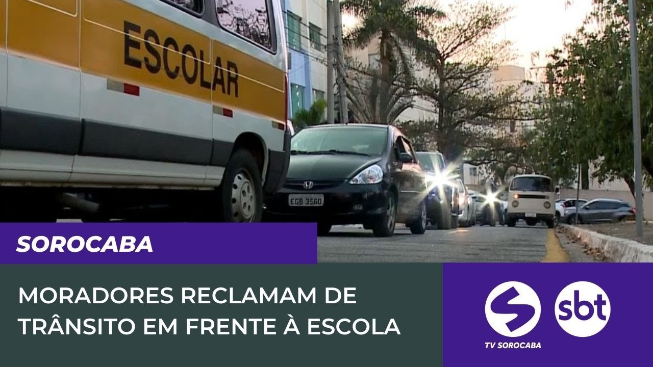 Moradores reclamam de tr&acirc;nsito em frente &agrave; escola | TV Sorocaba SBT