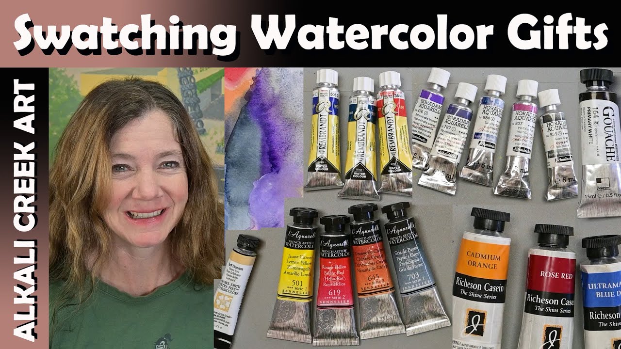 Swatching a Fun Box of Watercolor Goodies and More! Happy Mail Unboxing, Watercolor Haul, Fun Stuff!