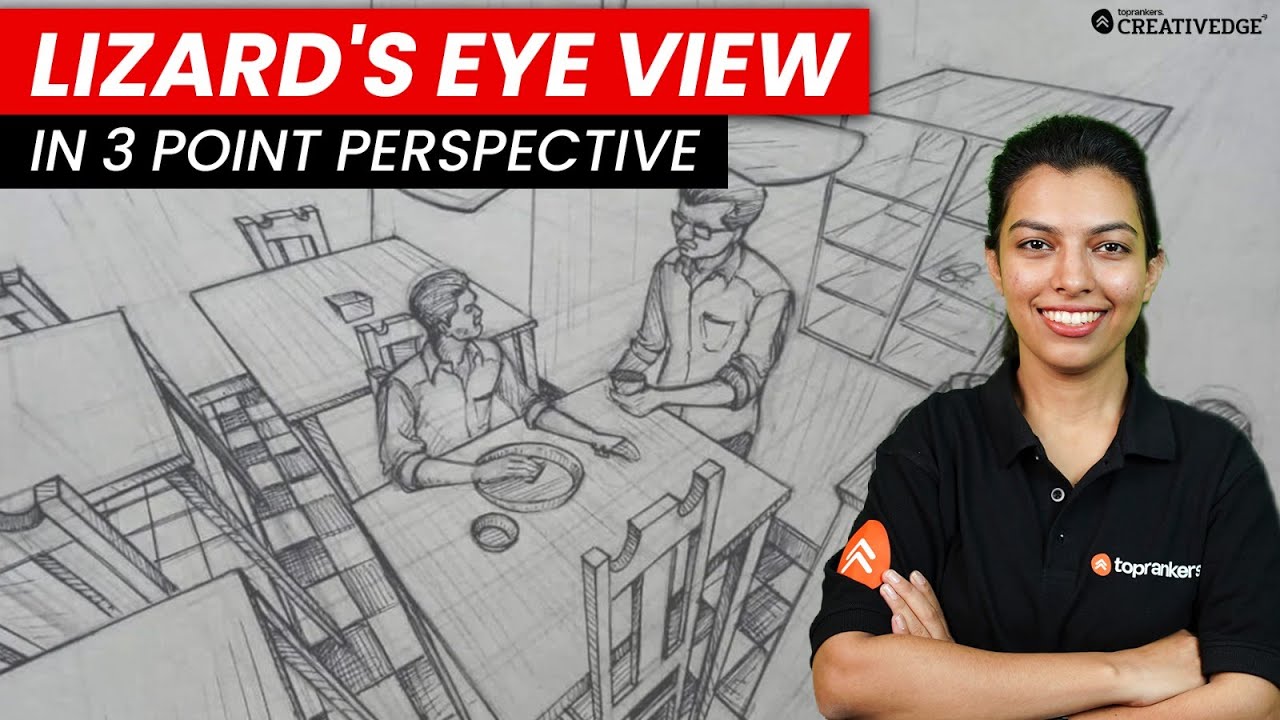 Master Lizard's Eye View in 3-Point Perspective 🤔✍🏻| Essential for Design Entrance Exams 🎯