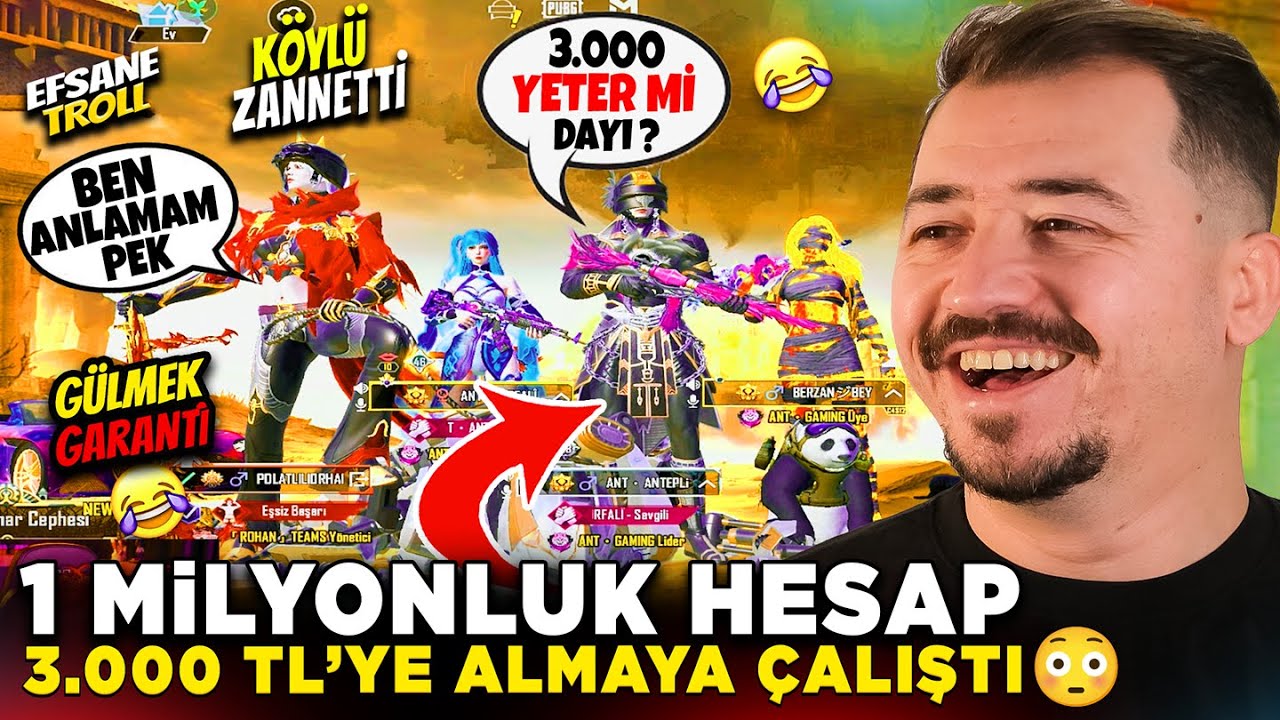 K&ouml;yl&uuml; Sandılar&hellip; 💀 1 MİLYONLUK Hesabı 3 Bin&rsquo;e Almaya &Ccedil;alıştılar! 🤯 - PUBG TARİHİNDE B&Ouml;YLE TROLL YOK!
