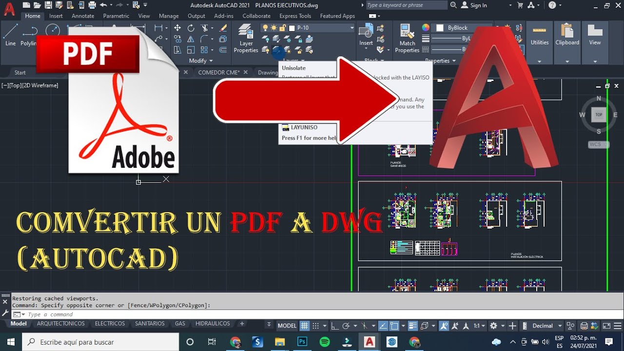 PDF A AUTOCAD/COMO CONVERTIR UN PDF A DWG (AUTOCAD)