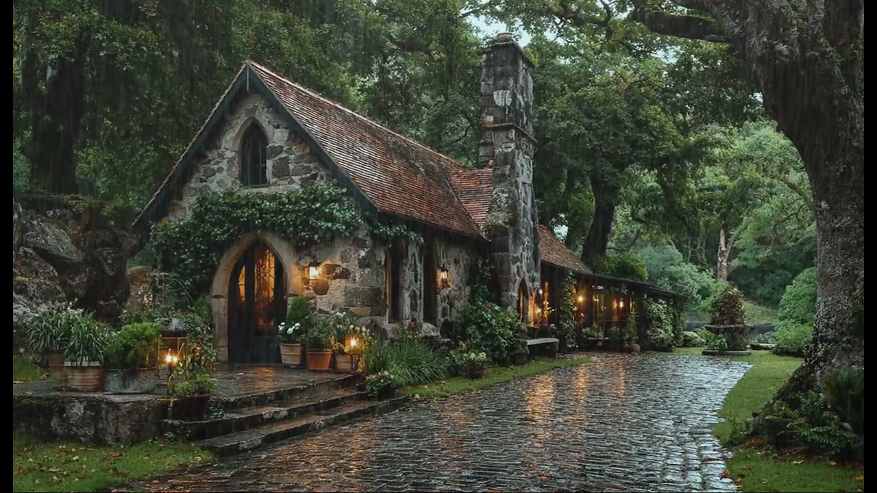 heavy rain in the old house || rain sound relaxation