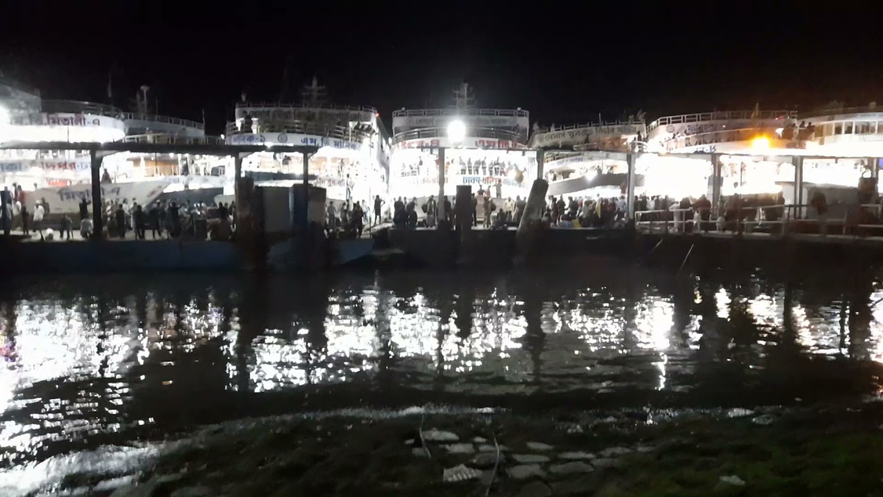 Night View of Chandpur Launch Ghat 4K video