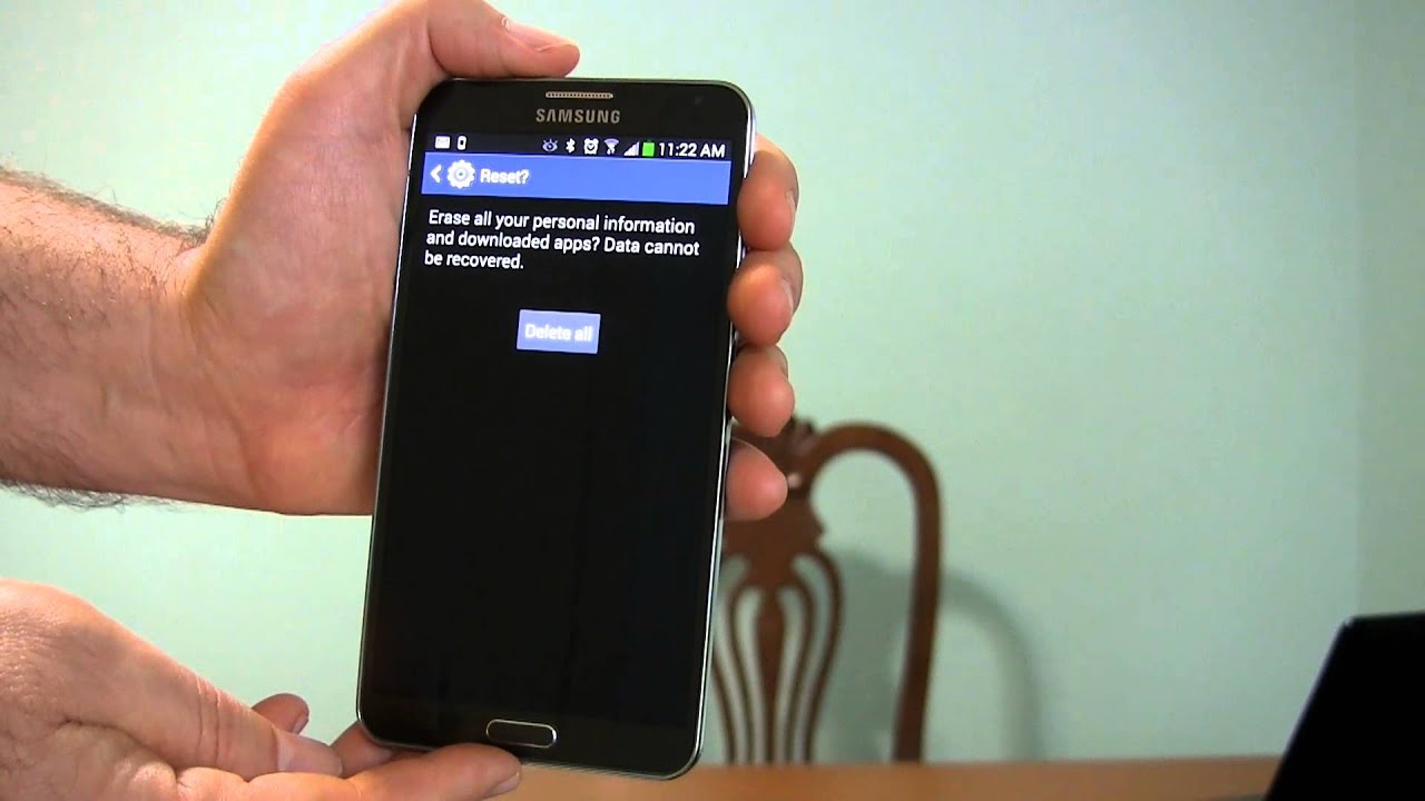 Galaxy Note 3- How to Factory Reset in Software