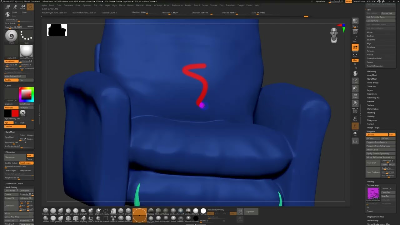 3. Create a ID Map for Single UV TIle Textures in Zbrush For Export To Substance Painter
