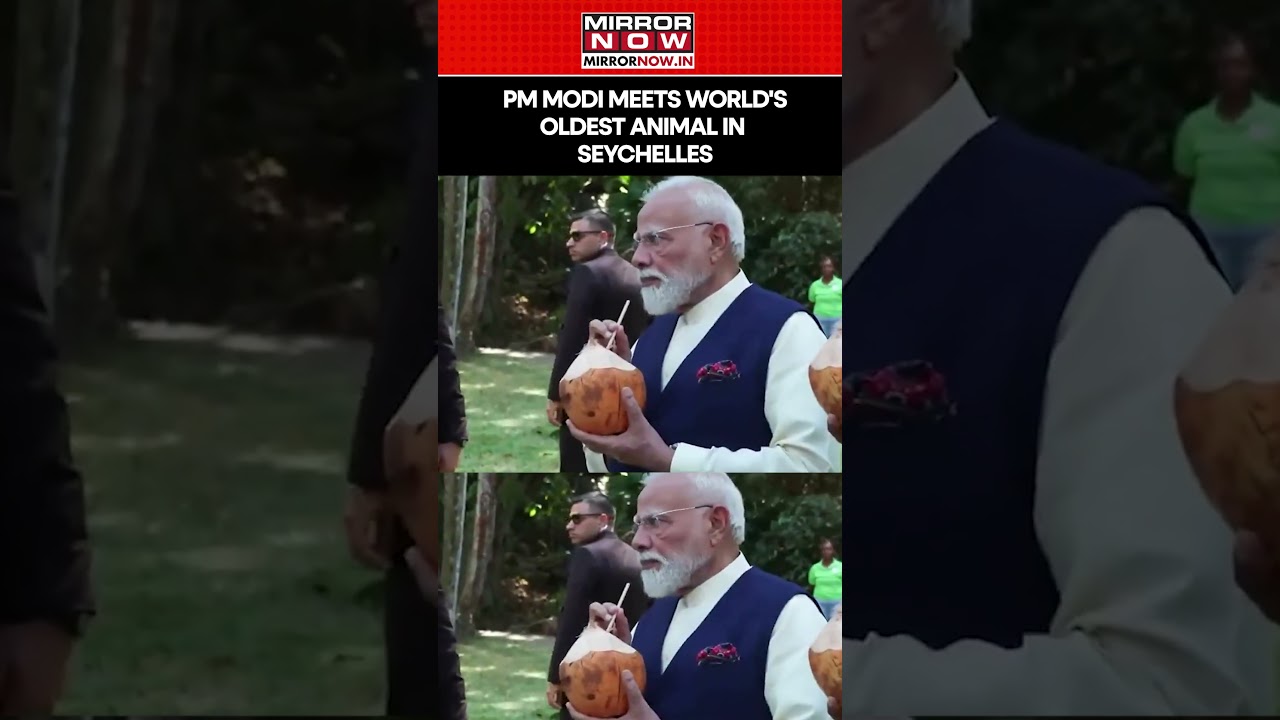 PM Modi Meets 194-Year-Old Jonathan | World&rsquo;s Oldest Living Land Animal in Seychelles #ytshorts