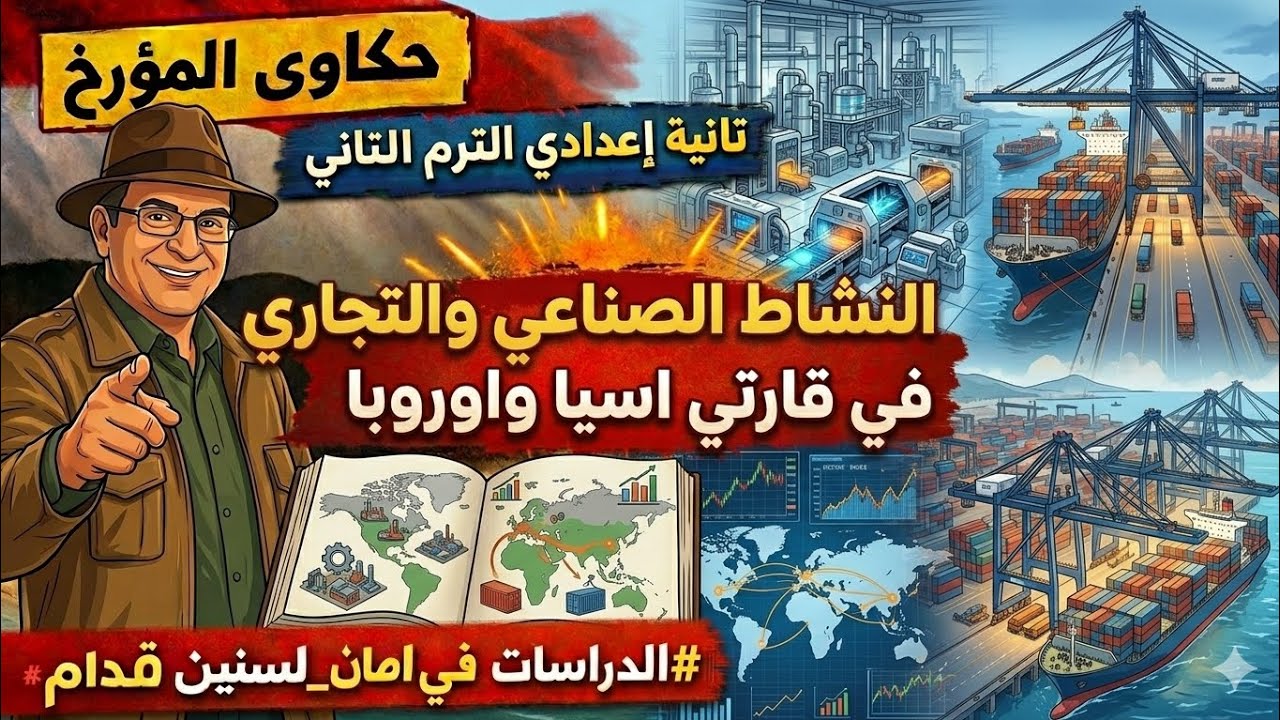  النشاط الصناعي والتجاري في قارتي آسيا وأوروبا 🏭🚢 | جغرافيا تانية إعدادي الترم الثاني | حكاوي المؤرخ