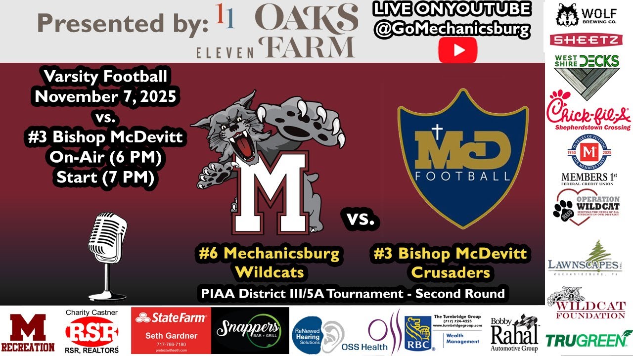 Varsity Football vs. #3 Bishop McDevitt - Presented by 11 Oaks Farms in Newville - (Nov. 7, 2025)