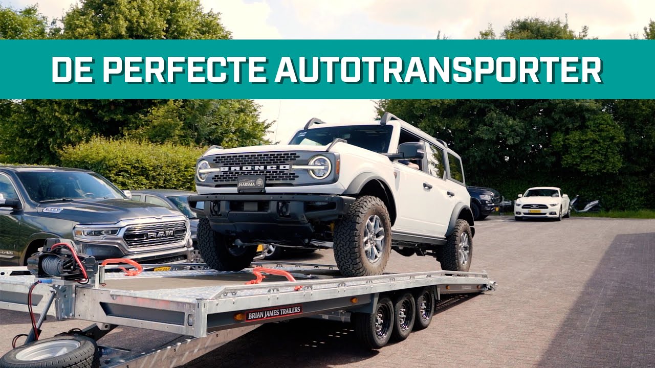 Brian James autotransporter afleveren bij Automobielbedrijf Jaarsma