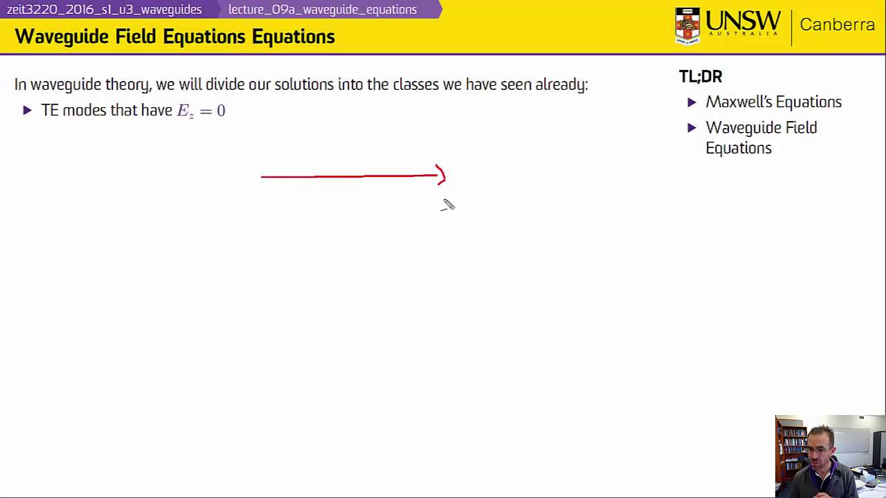 ZEIT3220 - Lecture 09a - Waveguide Field Equations