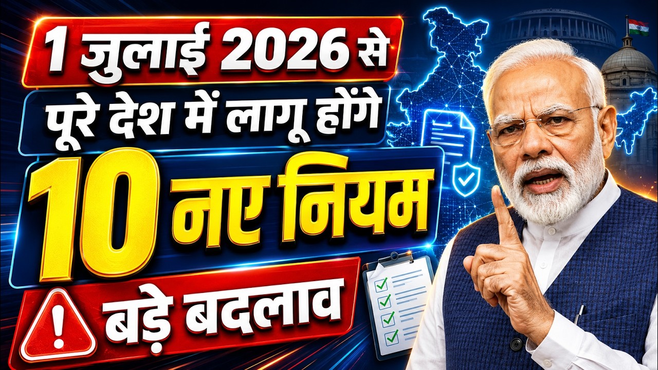 1 जुलाई 2026 से बदलेंगे LPG, रेलवे, आधार कार्ड समेत 10 नए नियम: बड़े बदलाव PM MODI NEW RULES