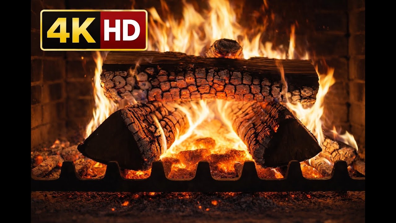 Fireplace Ambience for Sleep & Relaxation | Crackling Fire Sounds (No Music)