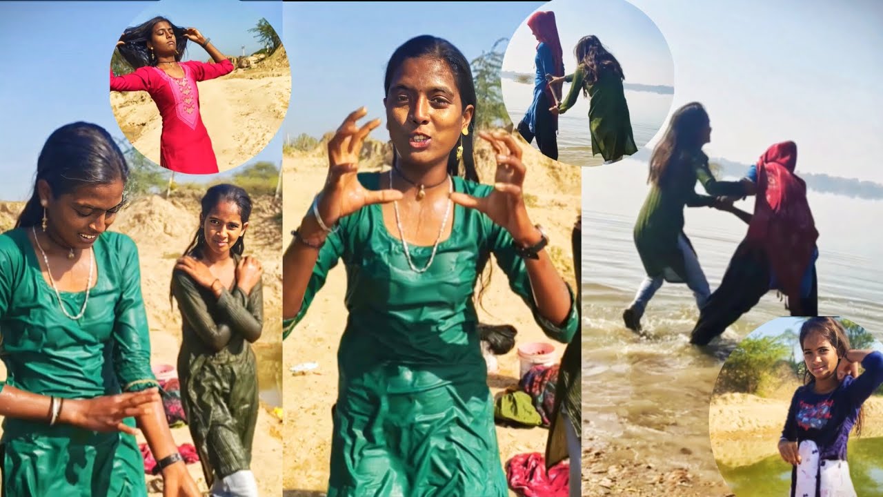 Nadi mein nahate hue friend Masti 🥰