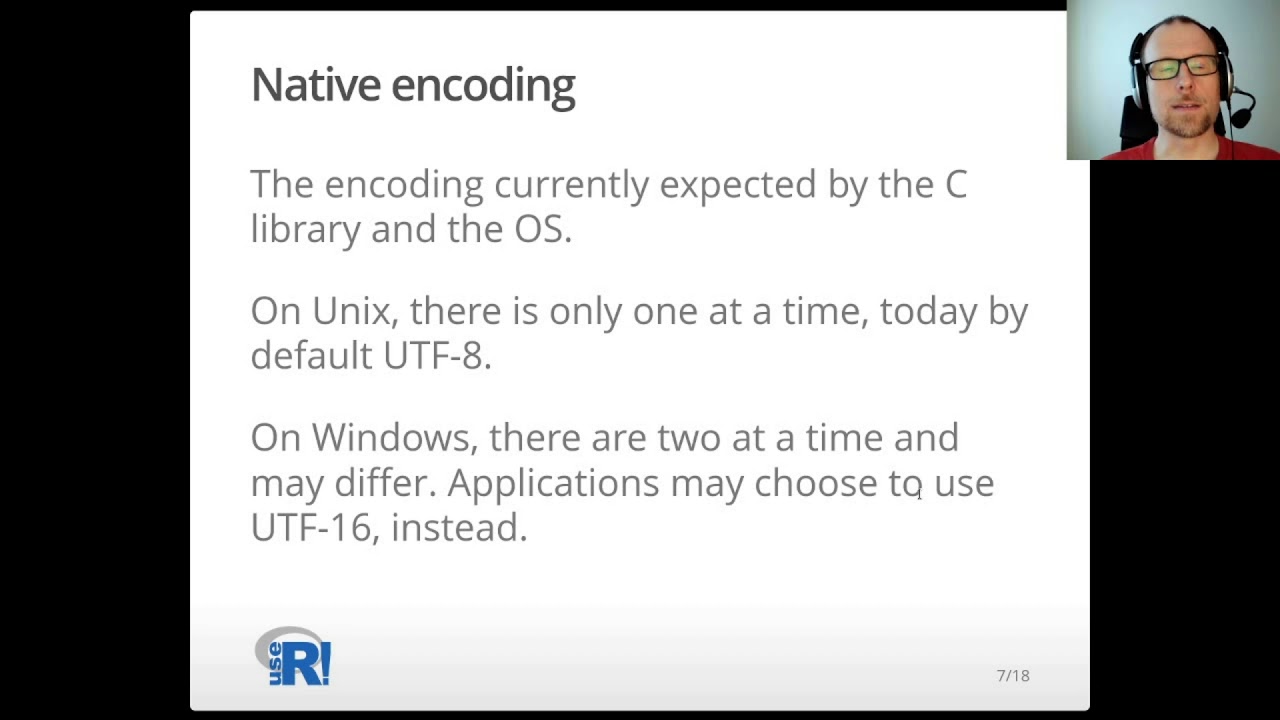 useR! 2020: The Current State and Future Prospects of Encoding Support in R (T. Kalibera), contrib