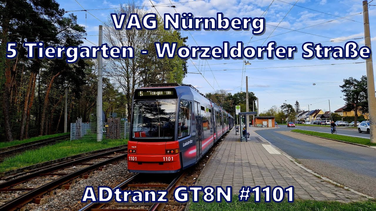 VAG N&uuml;rnberg - Linie 5, ADtranz GT8N #1101