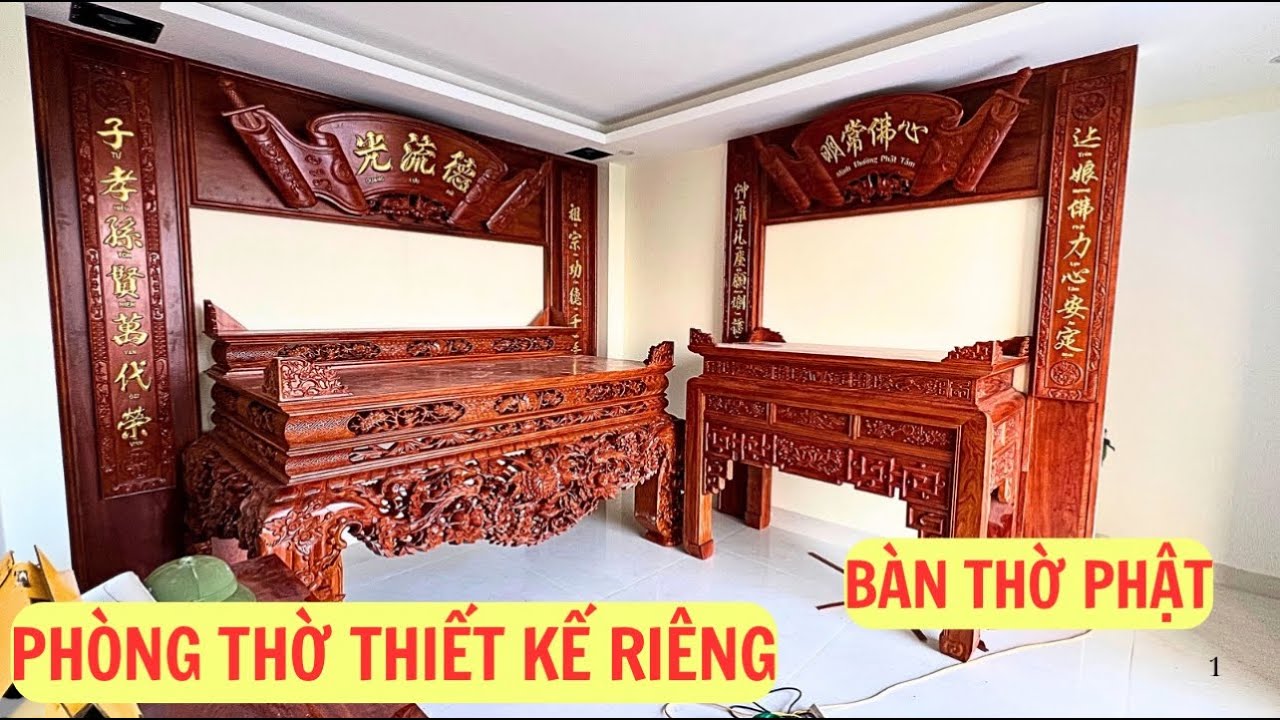 Nội Thất Phòng Thờ Gỗ Hương Đá Thiết Kế Riêng - Nên Chọn Mẫu Án Gian Nào Để Làm Bàn Thờ Phật