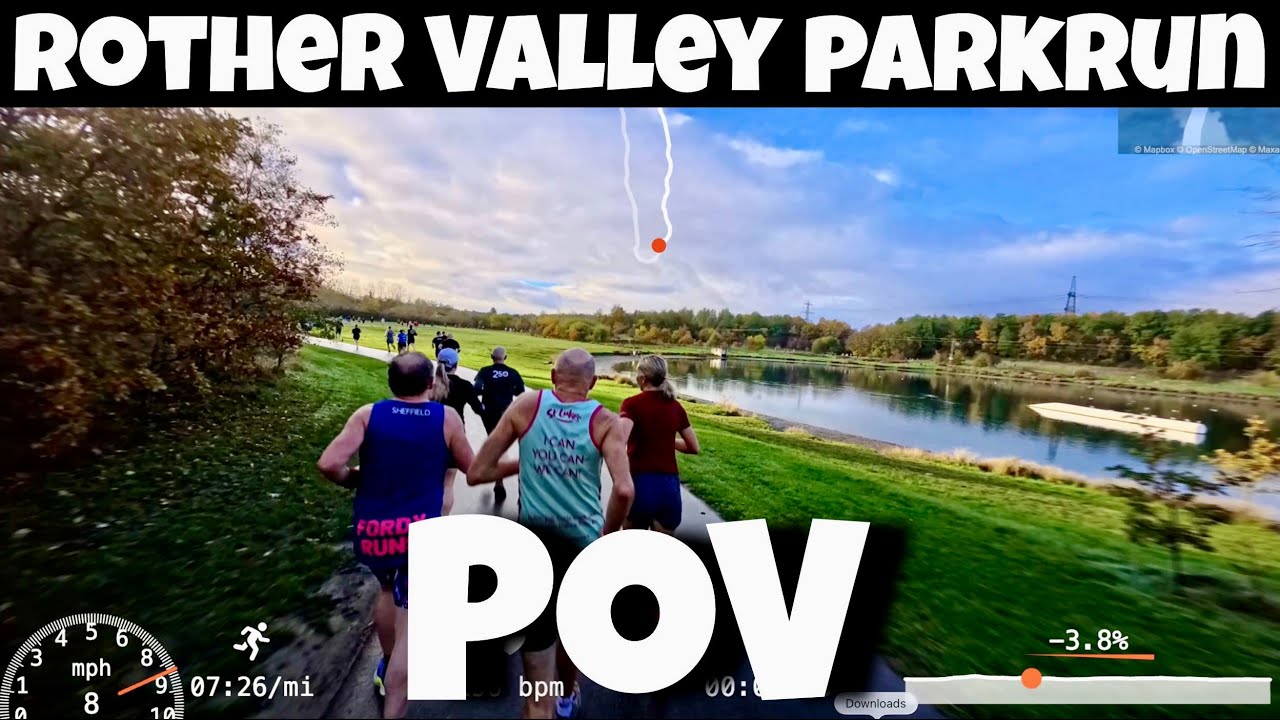Rother Valley Parkrun Full Course POV With On Screen Stats - 2025 Fog Free Edition